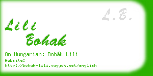 lili bohak business card