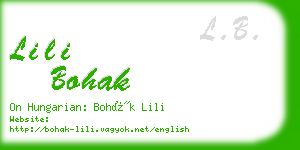 lili bohak business card
